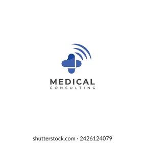 Medical consulting vector logo design. Doctor chat consulting talk logo.