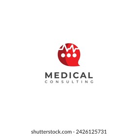 Medical consulting vector logo design. Doctor chat consulting talk logo.