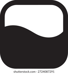 Recipiente médico ou ícone de frasco de amostras simbolizando testes laboratoriais e armazenamento de dados de saúde em estilo simples de vetor preto.