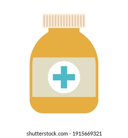 medical container with a yellow color vector illustration design