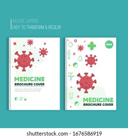 Medical coronavirus brochure, Health report, medicine template, hospital cover design