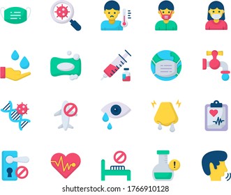medical and coronavirus flat vector icon set 