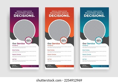 medical corporate business roll up banner design template