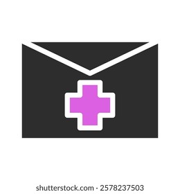 Medical Correspondence With Cross Symbol Illustration