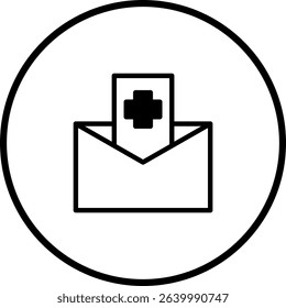 Medical Correspondence Icon: A Clean Symbol for Healthcare Communication and Services