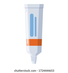 Medical cosmetic tube for cream, pasta, gel. Package template vector isolated on white background