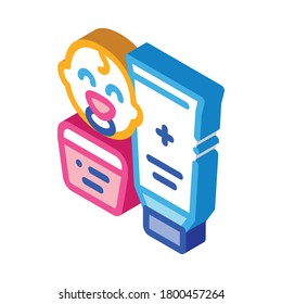medical cosmetics for baby care icon vector. isometric medical cosmetics for baby care sign. color isolated symbol illustration