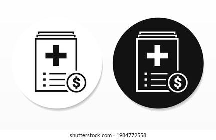 Medical cost. Medical bill. Health care costs. Illustration vector
