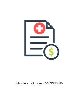 Medical Cost Icon. Clipart Image Isolated On White Background