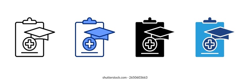 Medical Course icon sheet multiple style collection