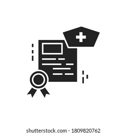 Medical courses black glyph icon. Health care. Medical education, practice. Pictogram for web page, mobile app UI UX GUI design element