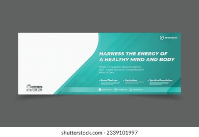 Medical cover banner social media. place for image template. eps 10 file.