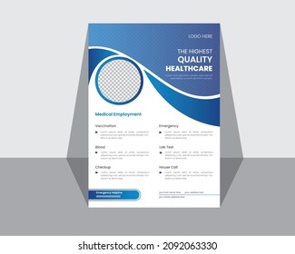 Medical cover design template, Corporate Business Flyer poster,  template in A4 size, two colors scheme, Annual Report, Magazine, Poster, Corporate Presentation, Portfolio, Flyer,