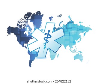 medical coverage map illustration design over white background