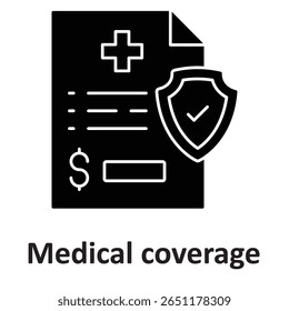 Icono de Vector de cobertura médica que puede editar o modificar fácilmente 