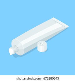 Medical cream gel tube. Isometric vector illustration