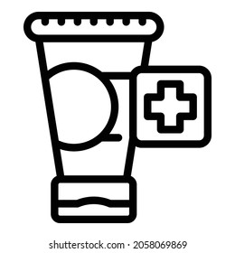 Medical cream icon outline vector. Medicine bottle. Treatment gel