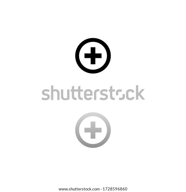 Medical cross. Black symbol on\
white background. Simple illustration. Flat Vector Icon. Mirror\
Reflection Shadow. Can be used in logo, web, mobile and UI UX\
project