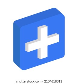 icono de botón de cruce médico aislado