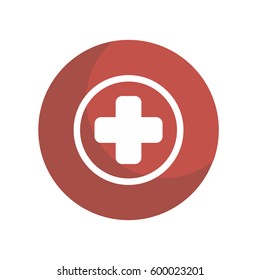 Medical cross in circle on background