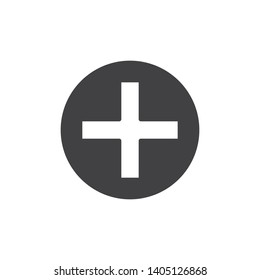 Medical cross in a circle vector icon. filled flat sign for mobile concept and web design. Hospital cross, clinic glyph icon. Symbol, logo illustration. Vector graphics