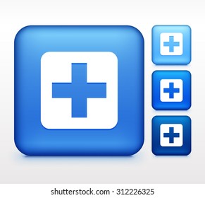 Medical Cross Colorful Square Button