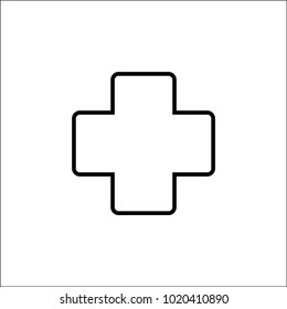 Medical cross emblem line icon, outline vector sign, linear style pictogram isolated on white. Symbol, logo illustration. Editable stroke