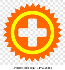 Medical cross EPS vector icon. Illustration contains flat medical cross iconic symbol on a chess transparent background.