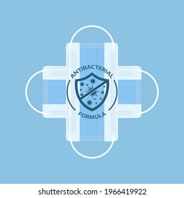 Medical cross face mask concept shield medical health Protection to enhance immunity with the coronavirus shield COVID-19