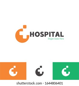Medical cross family care love pharmacy lab laboratory logo design template vector illustrator