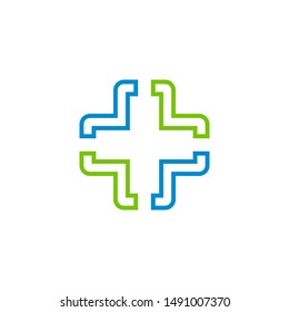 Medical cross graphic design template vector isolated