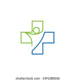 Medical cross graphic design template vector isolated
