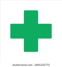 Medical cross green plus sign icon symbol vector illustration design.