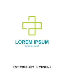 Medical Cross and Health Pharmacy Logo Vector Template
