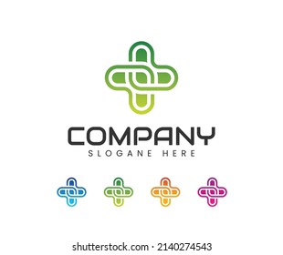 Medical cross and health pharmacy logo design