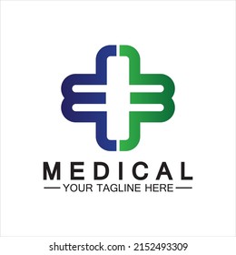 Medical Cross and Health Pharmacy Logo Vector Template