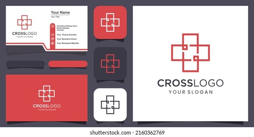 Medical Cross and Health Pharmacy Logo Vector Template