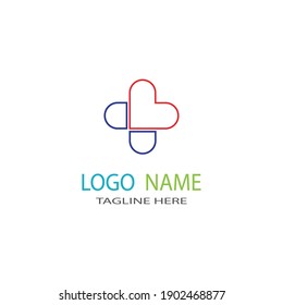 Medical cross healthy logo template vector icon