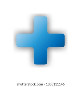 Medical cross icon. Blue medical cross icon in flat style. Medical cross icon isolated on white background. Vector illustration. Simple icon.