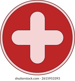 Medical cross icon - color version