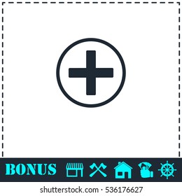 Medical cross icon flat. Simple vector symbol and bonus icon