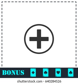 Medical cross icon flat. Simple vector symbol and bonus icon