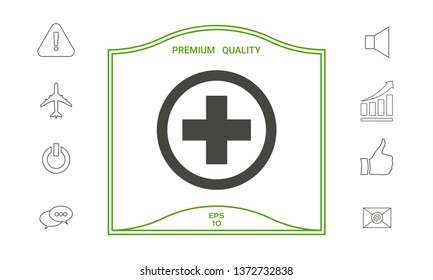 Medical cross icon. Graphic elements for your design