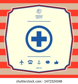 Medical cross icon. Graphic elements for your design