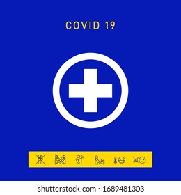 Icono de cruz médica. Elementos gráficos para el diseño