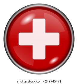 Medical cross icon. Internet button on white background. 