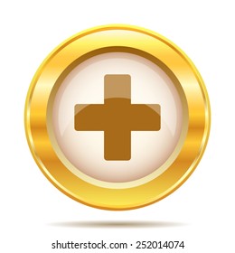 Medical cross icon. Internet button on white background. EPS10 vector. 
