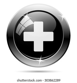 Medical cross icon. Internet button on white background. EPS10 vector 