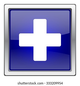 Medical cross icon. Internet button on white background. EPS10 vector.