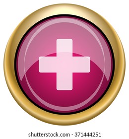 Medical cross icon. Internet button on white background. EPS10 vector.